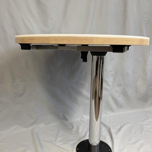 Wohnmobiltisch verstellbar 82cm Durchmesser mit weißer Tischplatte