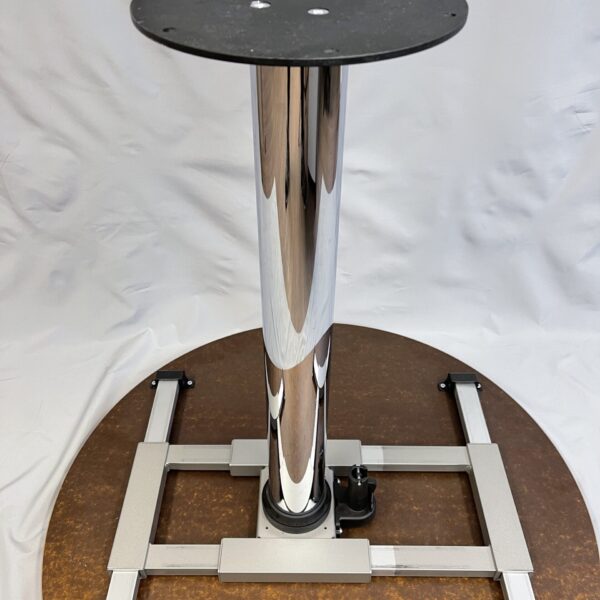 Wohnmobiltisch verstellbar 82cm Durchmesser mit weißer Tischplatte