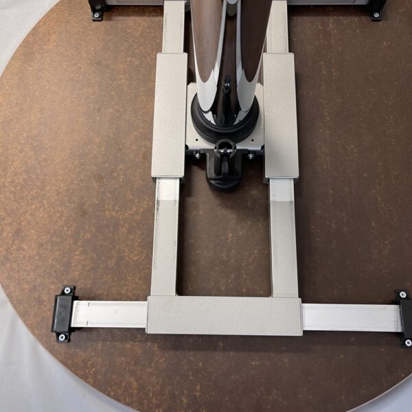 Wohnmobiltisch verstellbar 82cm Durchmesser mit weißer Tischplatte