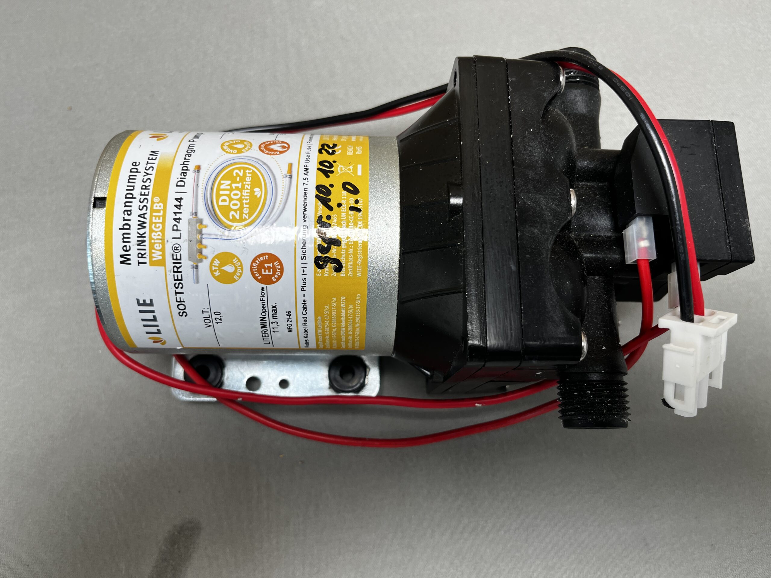 Lilie Membranpumpe Trinkwassersystem Softserie LP4144 12 Volt 11,3l/min. 3,1 bar