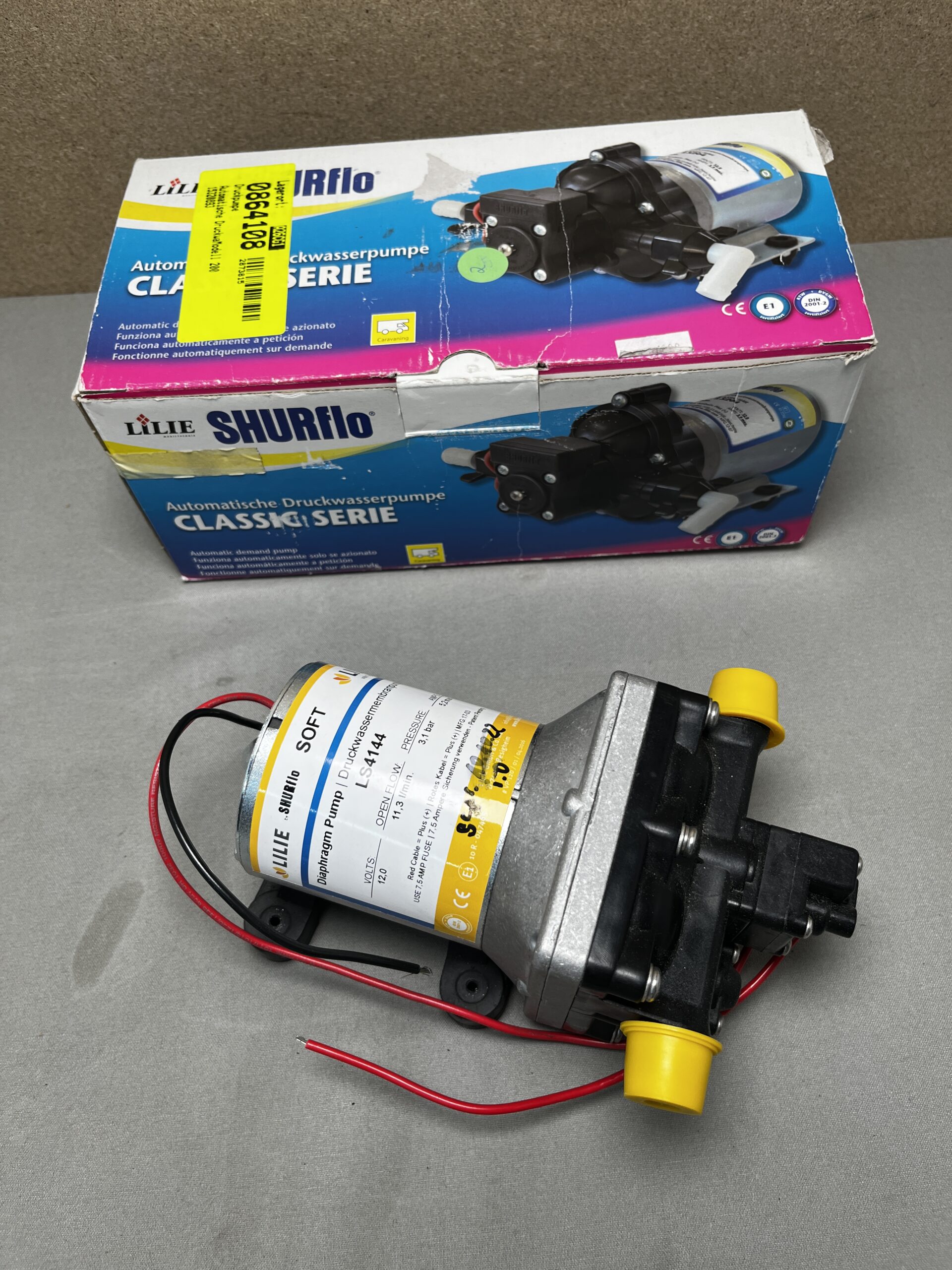 Lilie Shurflo Automatische Wasserdruckpumpe Classic Series 24 Volt 2,1 bar 10,6 l/min.