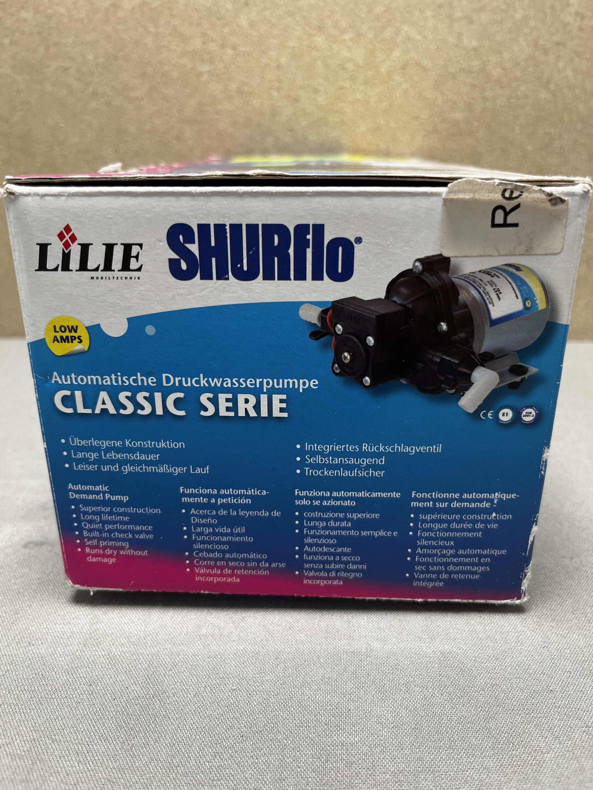 Lilie Shurflo Automatische Wasserdruckpumpe Classic Series 24 Volt 2,1 bar 10,6 l/min.