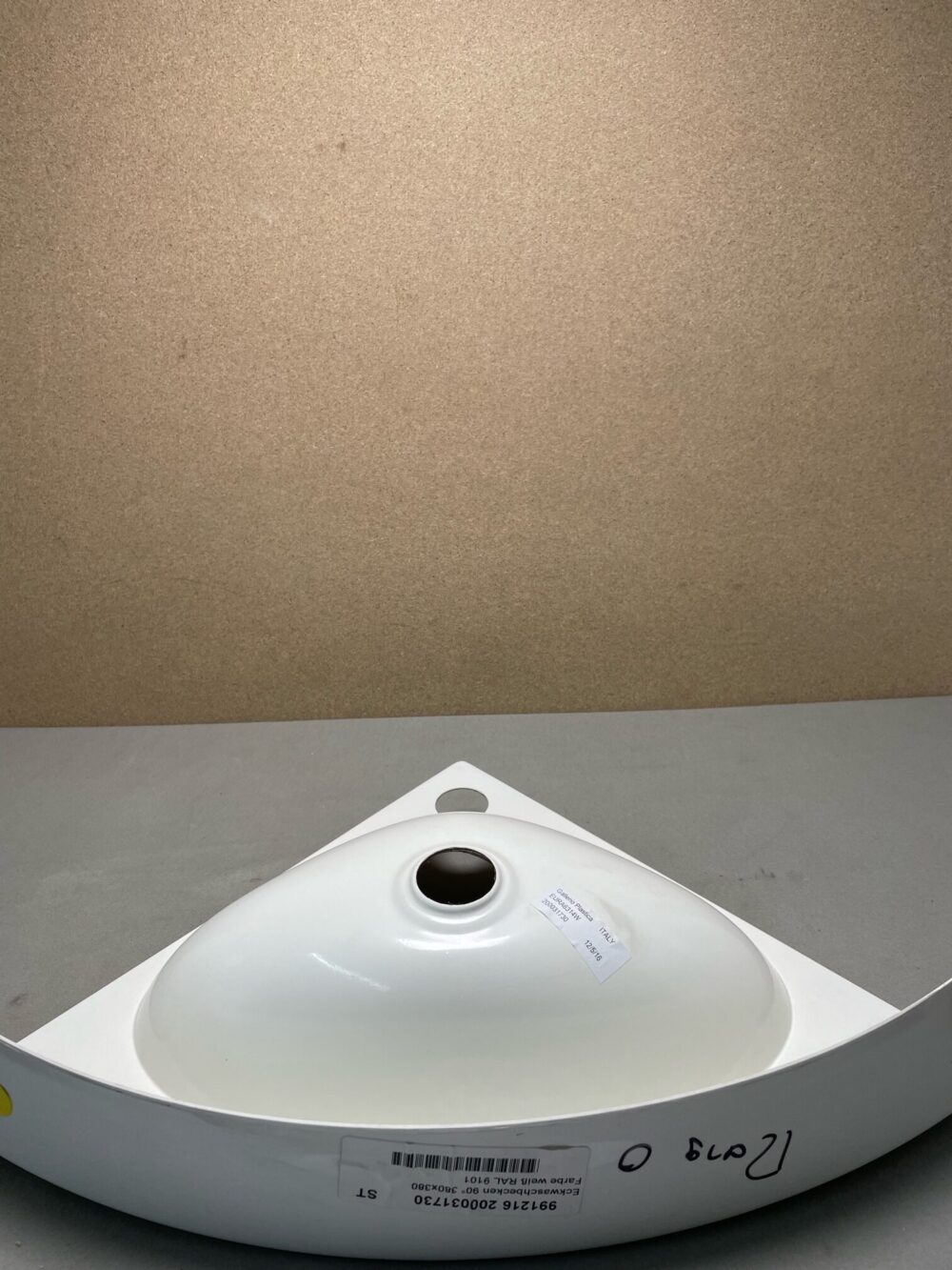 Eckwaschbecken 90°, weiß, RAL 9101, 380 x 380mm