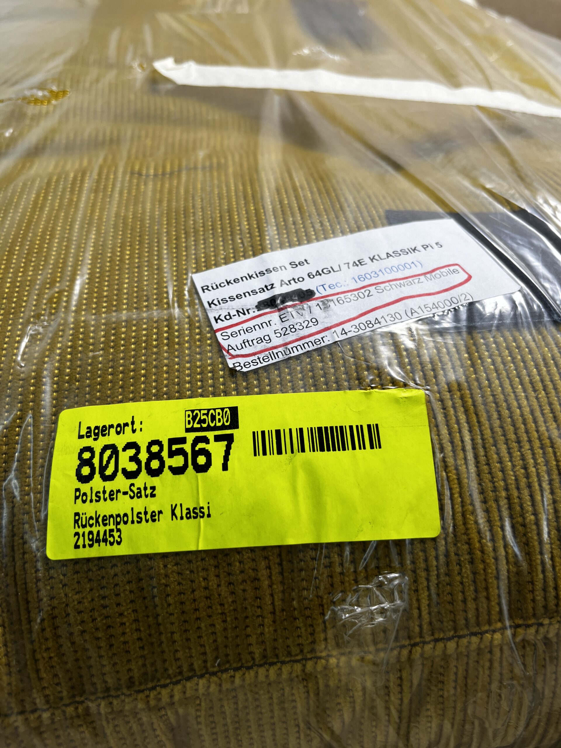 Niesmann & Bischoff Kissenset Arto 64Gl/74E Klassik Senfgelb