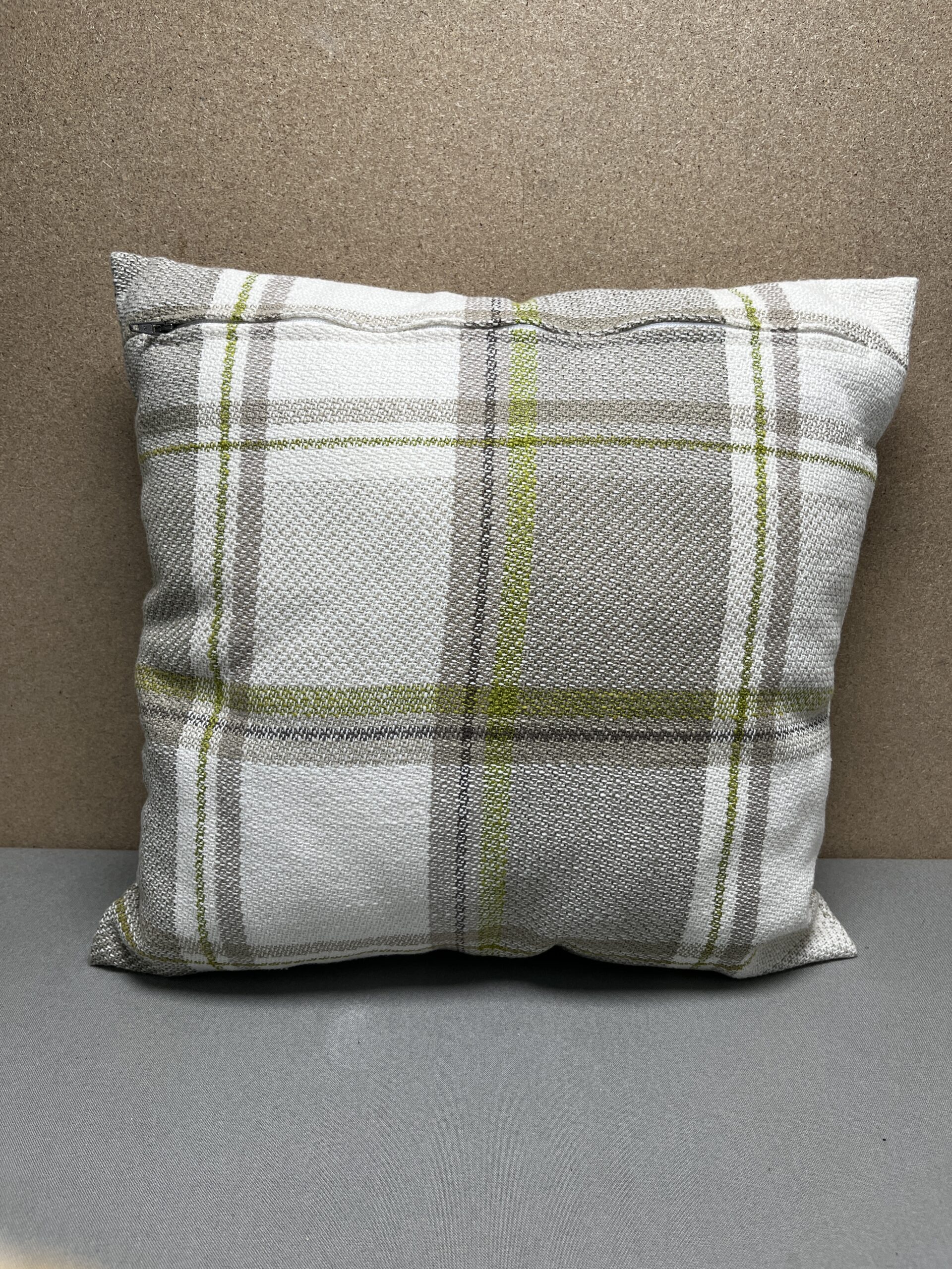 Niesmann & Bischoff Kissen Zierkissen kariert Tartan Hellgrau Weiß Apfelgrün 38x38cm