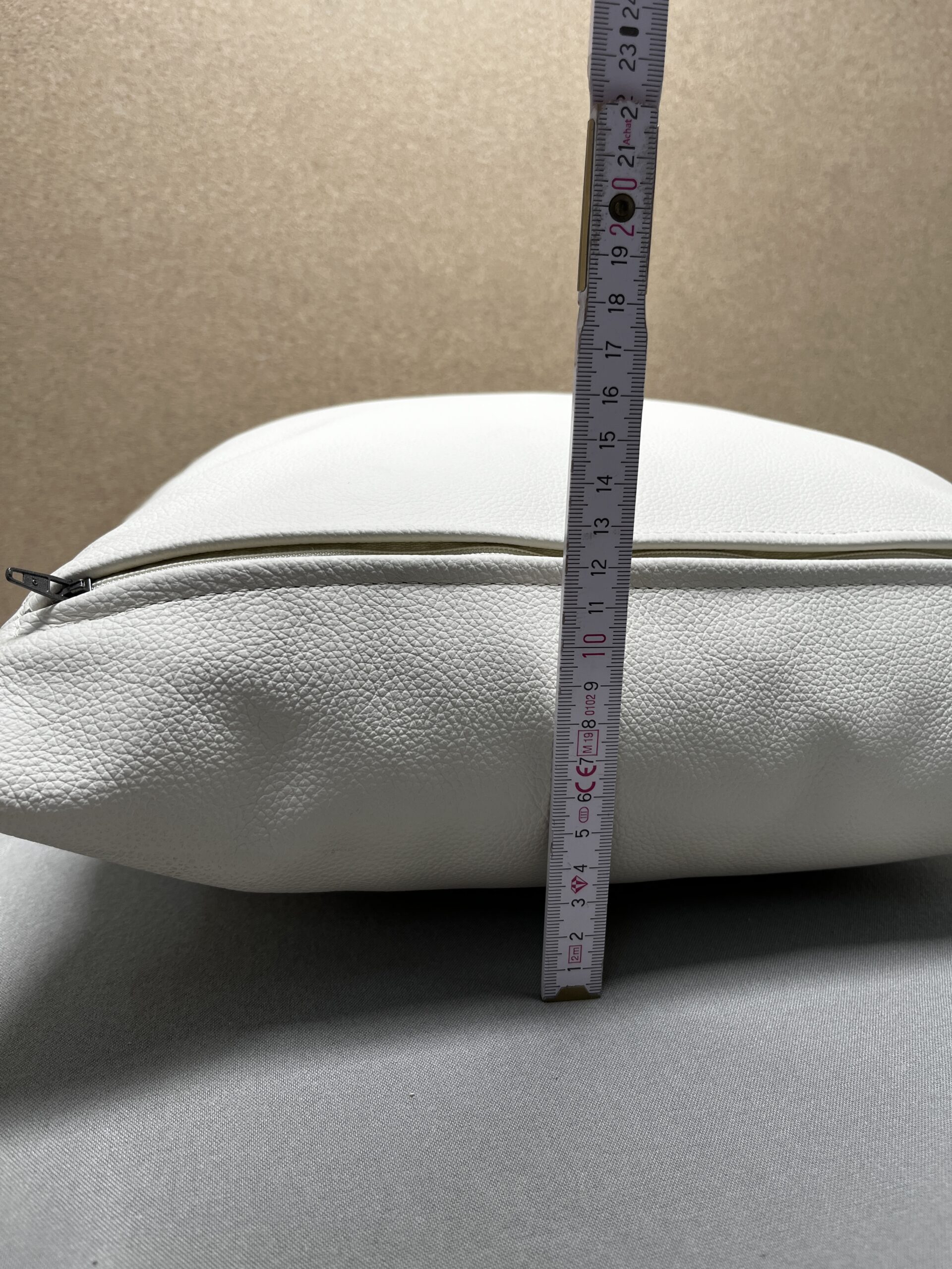 Niesmann & Bischoff Echtleder Zierkissen Creme 38x38cm