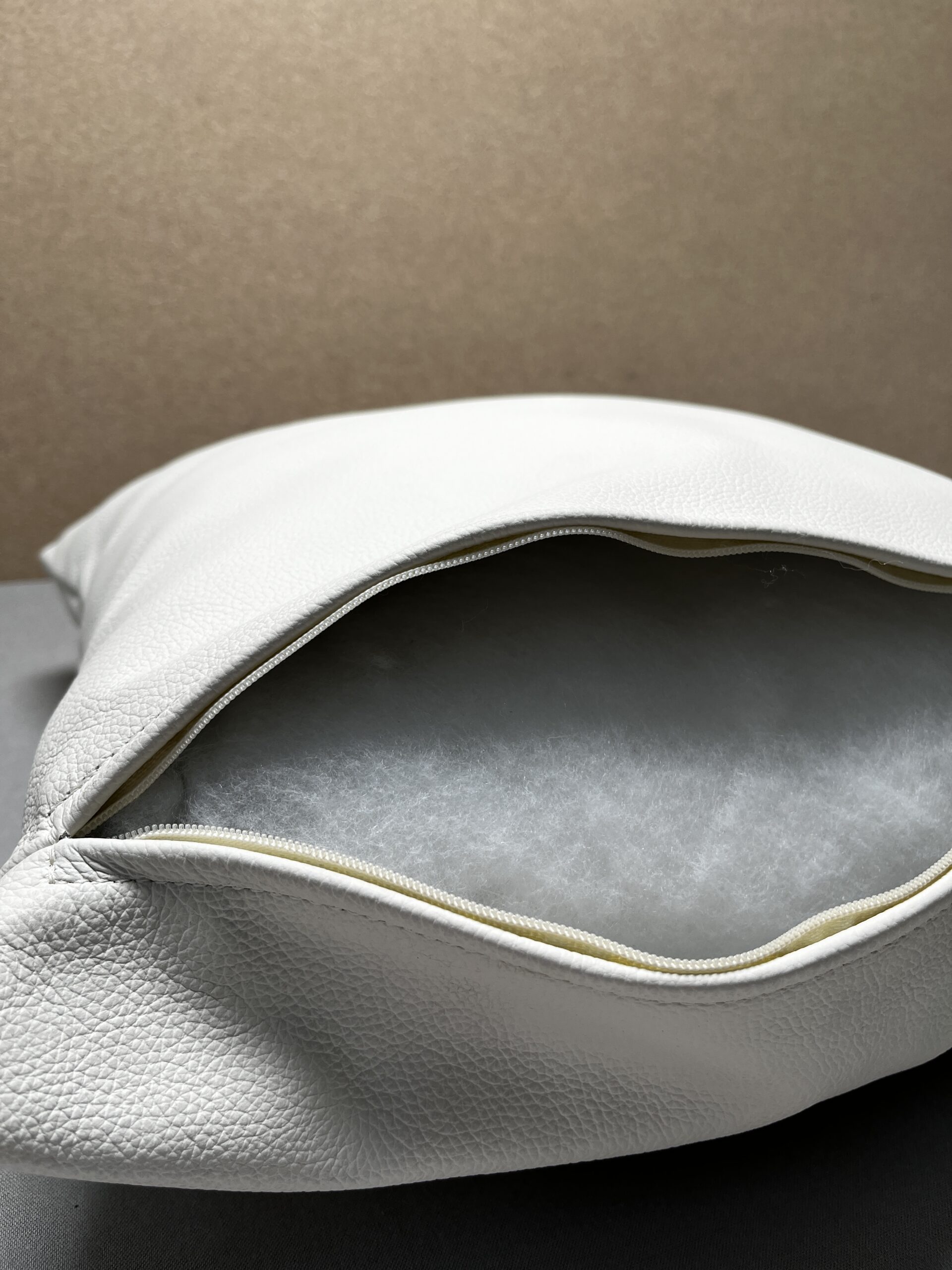 Niesmann & Bischoff Echtleder Zierkissen Creme 38x38cm