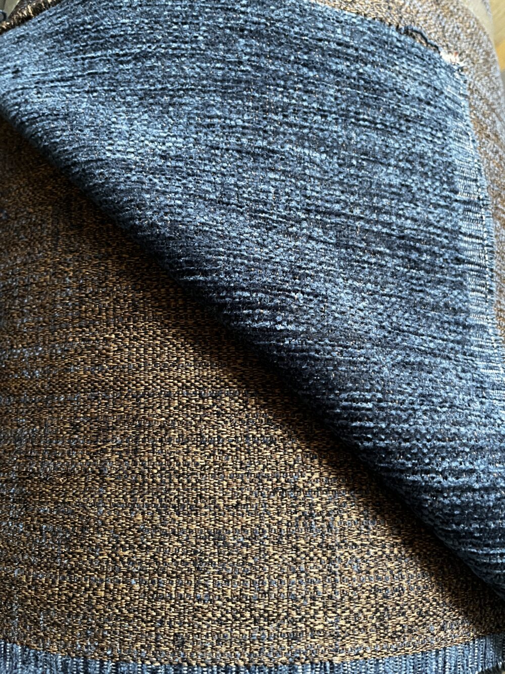 Meterware Polsterstoff Möbelstoff braun blau Breite 140cm 10 Meter