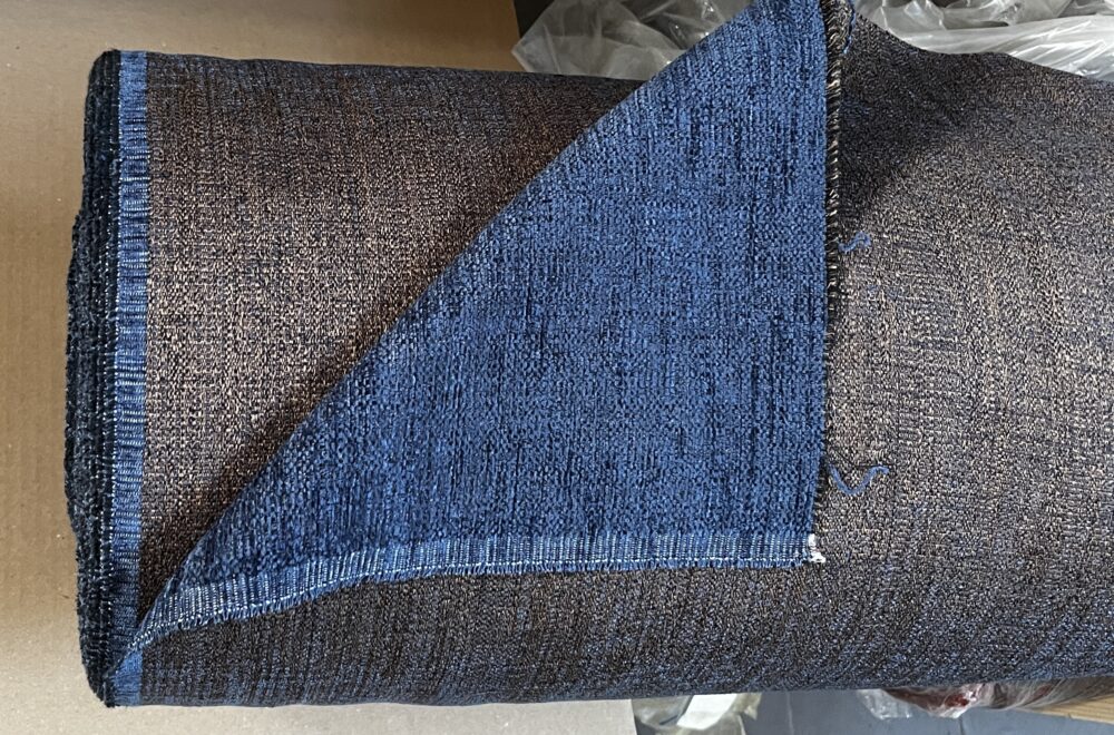 Meterware Polsterstoff Möbelstoff braun blau Breite 140cm 10 Meter