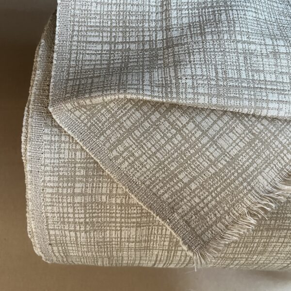 Meterware Polsterstoff Möbelstoff creme beige gemustert 10 Meter