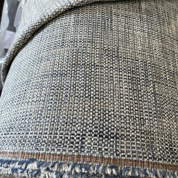 Capiro Klub Polsterstoff Möbelstoff blau creme Breite 140cm 10 Meter