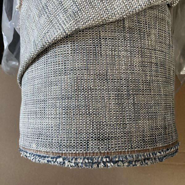 Capiro Klub Polsterstoff Möbelstoff blau creme Breite 140cm 10 Meter