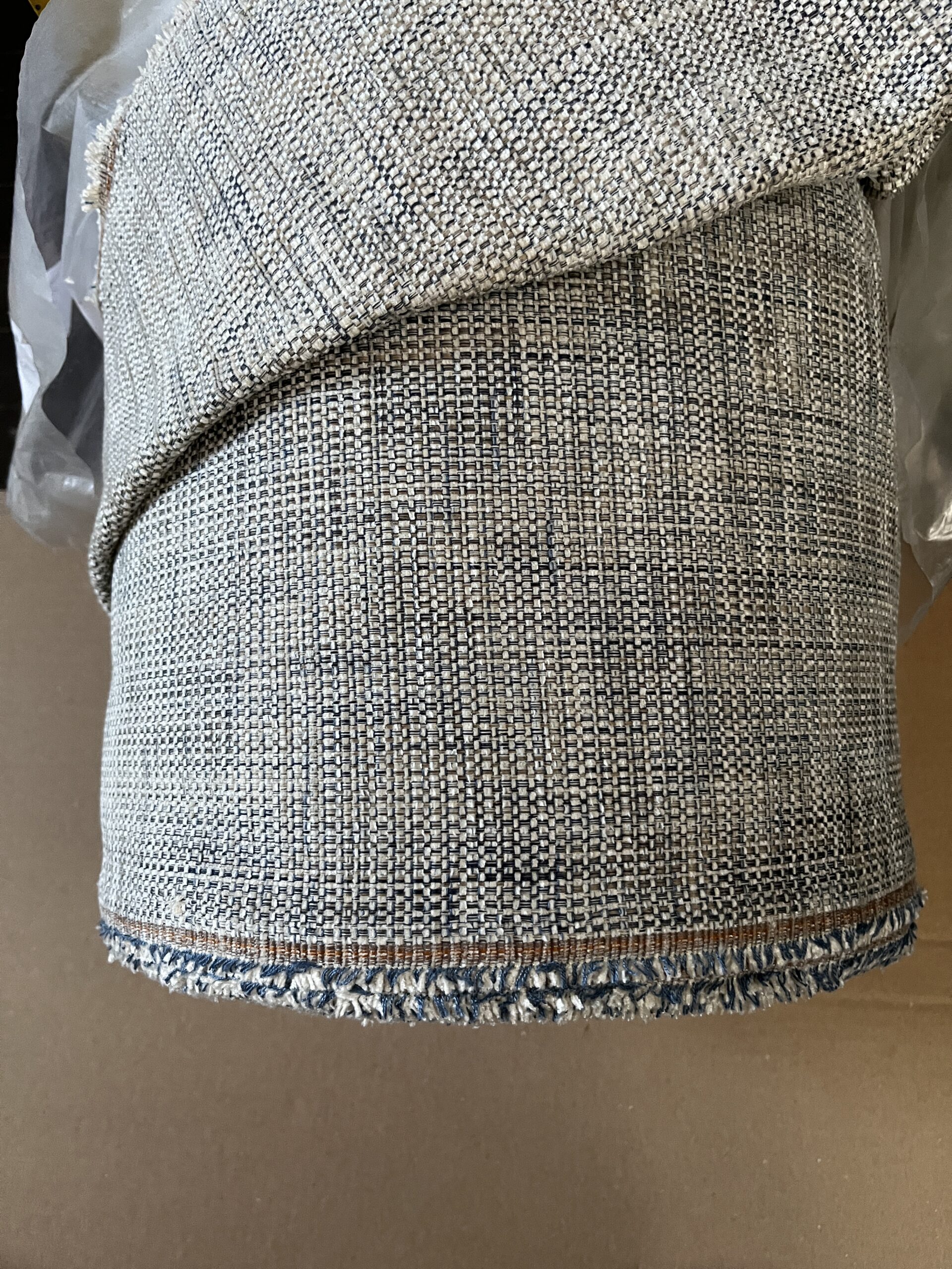 Capiro Klub Polsterstoff Möbelstoff blau creme Breite 140cm 10 Meter