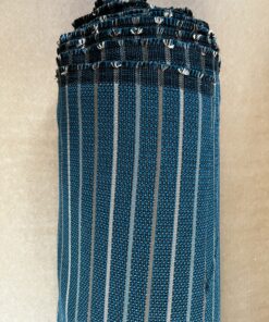 Rohleder Hitex Meterware Polsterstoff Möbelstoff petrol gestreift Breite 140cm 10 Meter