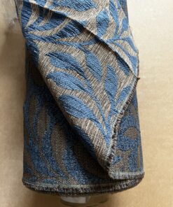 Ega 4000 Meterware Kissenstoff Dekostoff braun/grau blau Blumen Breite 140cm 10 Meter