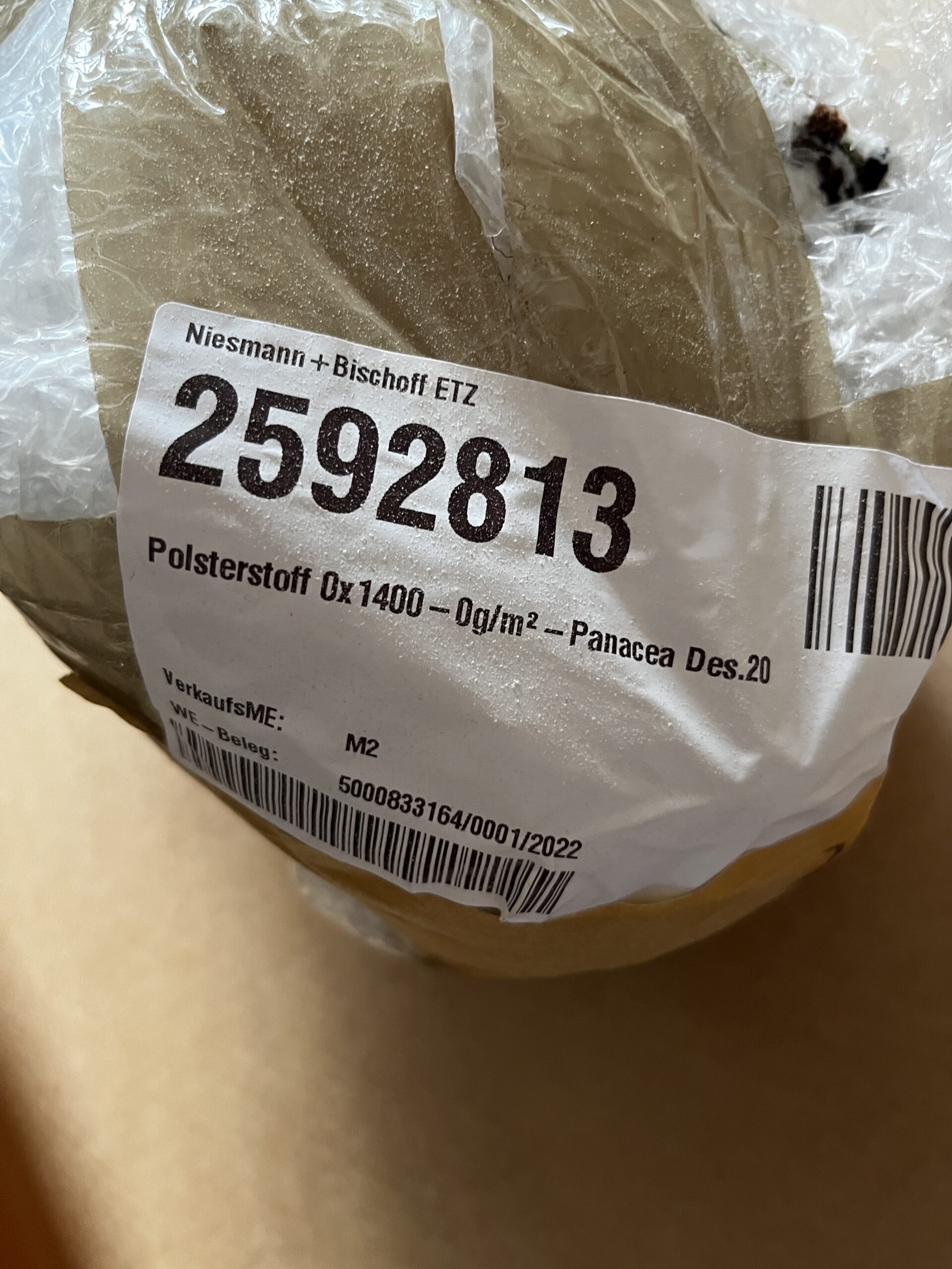 Niesmann+Bischoff Meterware Polsterstoff Dekostoff kariert creme braun Breite 140cm 10 Meter