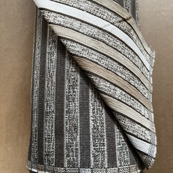 Meterware Polsterstoff Dekostoff gestreift taupe creme Breite 140cm 10 Meter