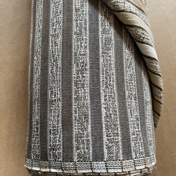 Meterware Polsterstoff Dekostoff gestreift taupe creme Breite 140cm 10 Meter