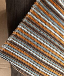 Tecon Meterware Polsterstoff Beach gestreift orange blau Breite 140cm 10 Meter