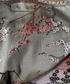 Meterware Kissenstoff Olbia Taupe Sakura rosa Breite 140cm 10 Meter