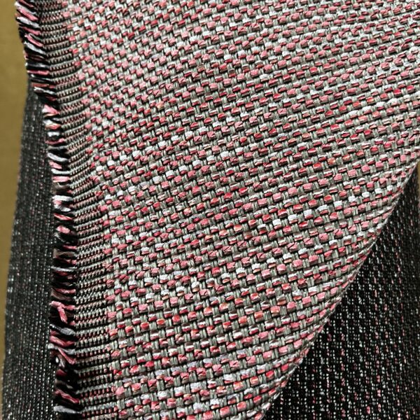 Tecon Meterware Polsterstoff Masala anthrazit rot Breite 140cm 10 Meter