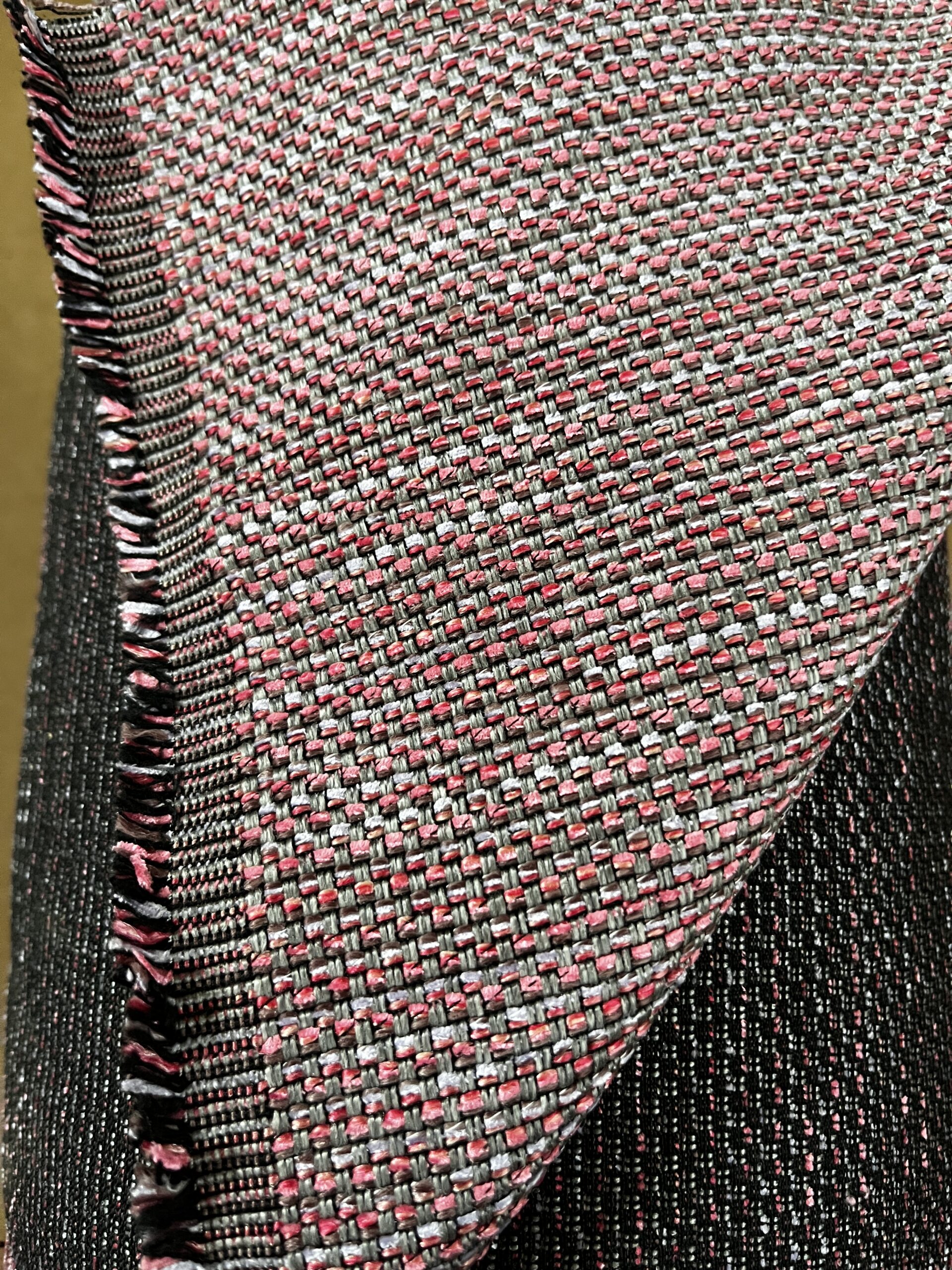 Tecon Meterware Polsterstoff Masala anthrazit rot Breite 140cm 10 Meter