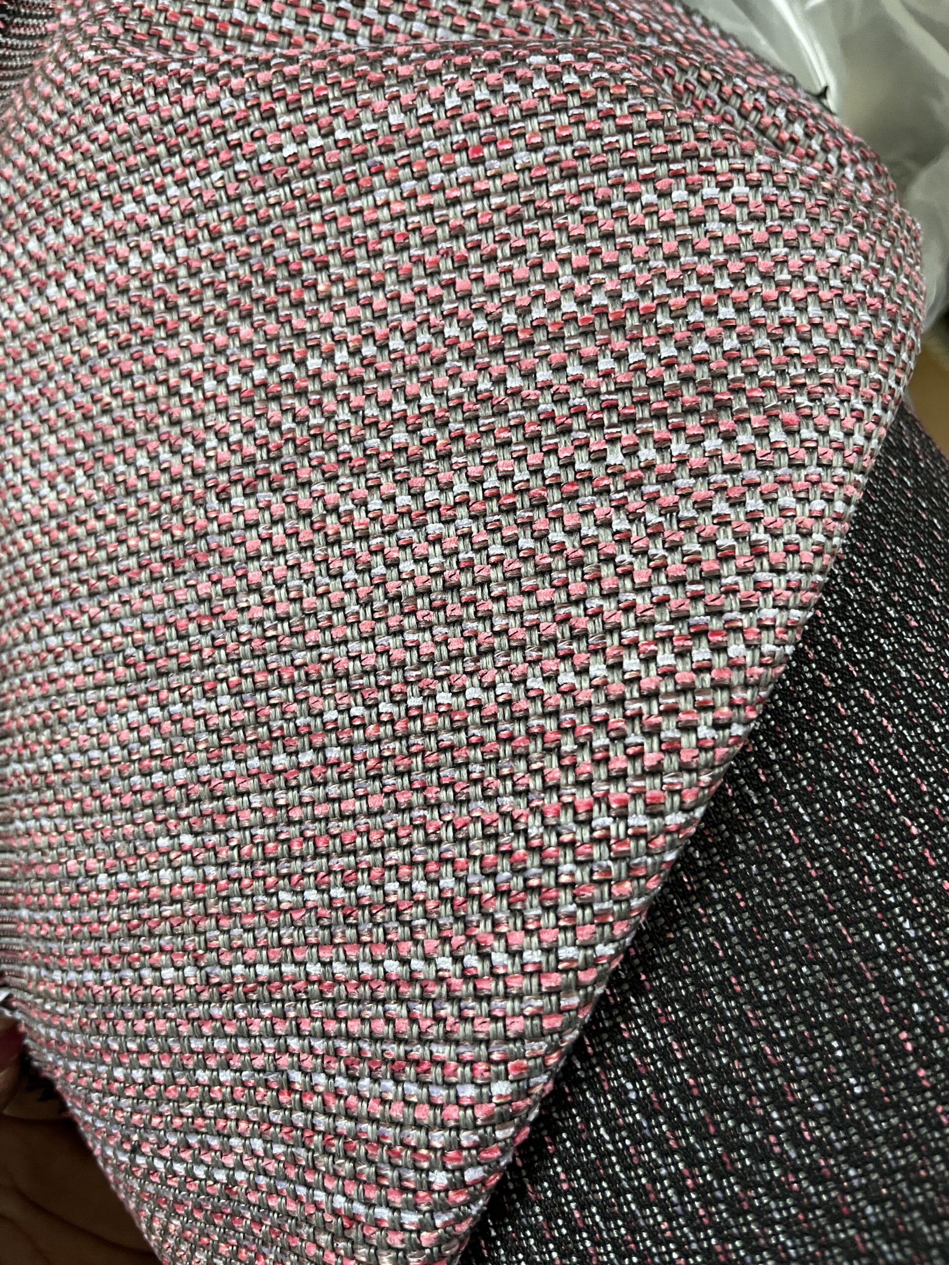 Tecon Meterware Polsterstoff Masala anthrazit rot Breite 140cm 10 Meter