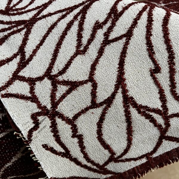 Meterware Tecon Breite Creme Weinrot 140cm 10 Meter