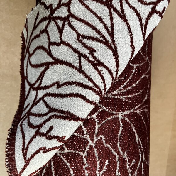 Meterware Tecon Breite Creme Weinrot 140cm 10 Meter