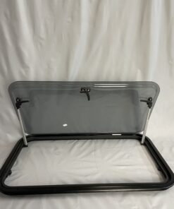 Ausstellfenster mit Rahmen, Dometic, 800 x 450 mm, schwarz getönt