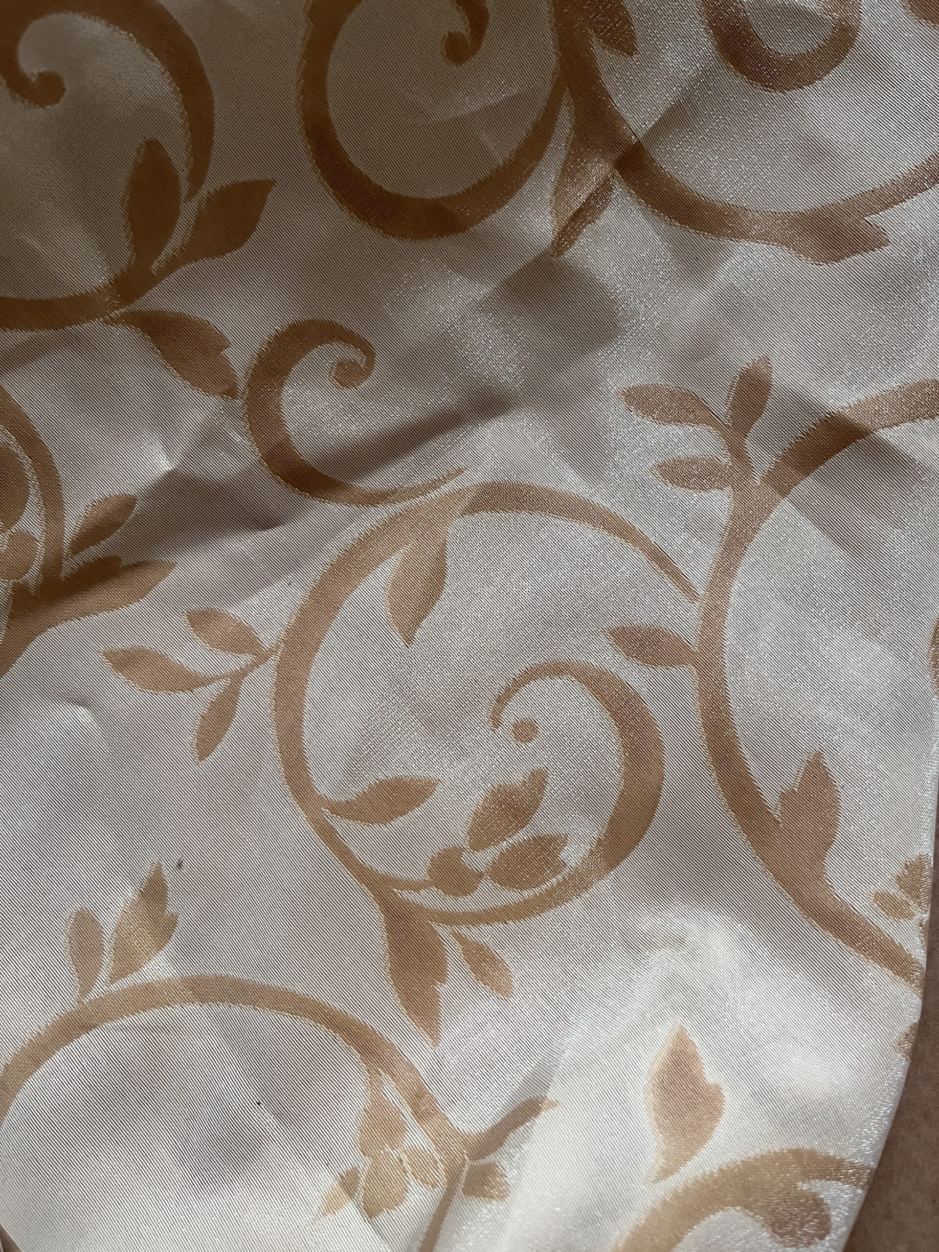 10 Meter Gardinenstoff Meterware gold/beige Blumenranke Wohnmobil Camper