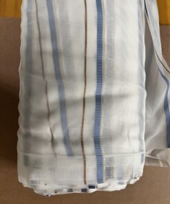 10 Meter Gardinenstoff Meterware transparent weiß blau Wohnmobil Camper