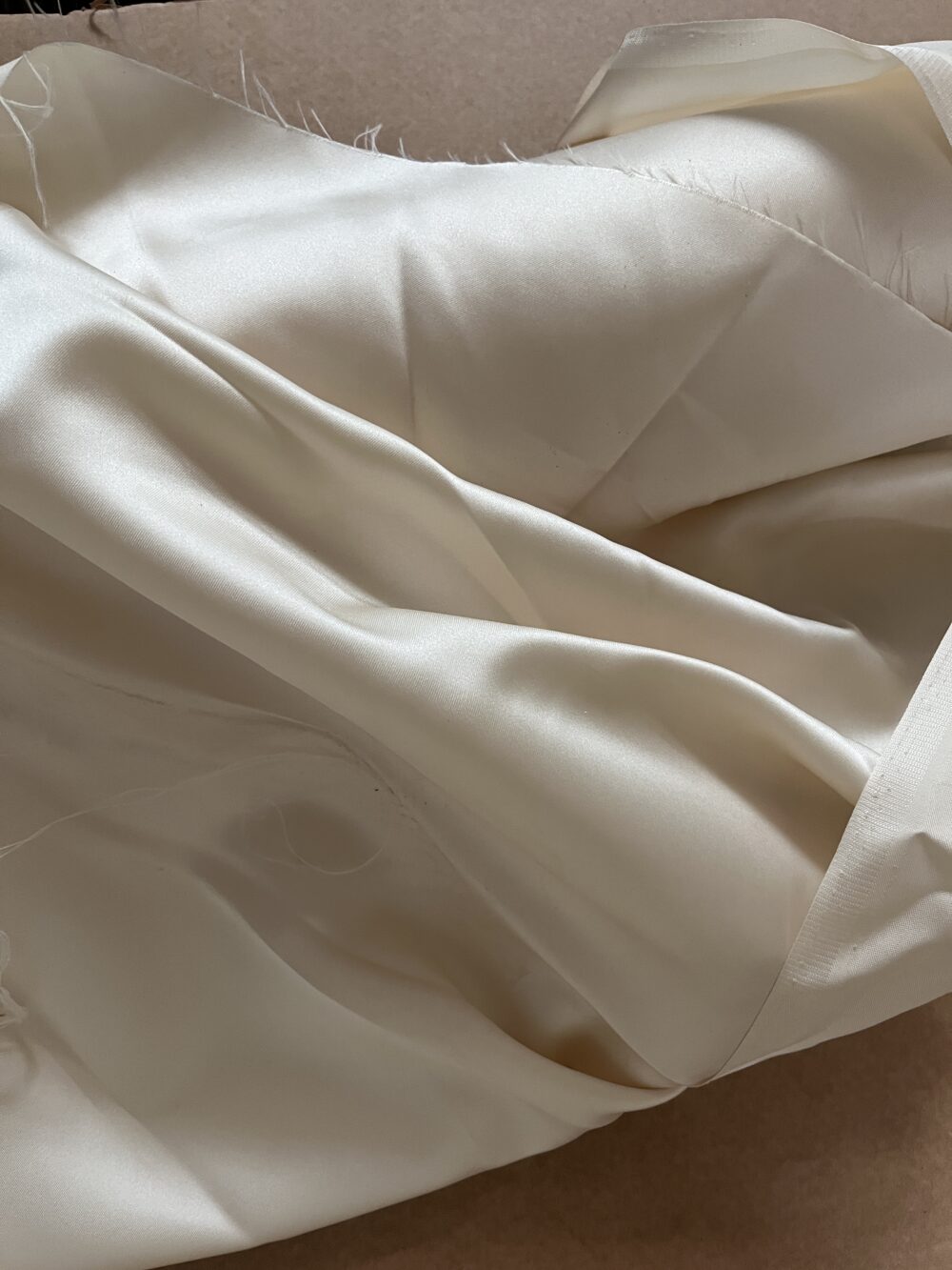 10 Meter Gardinenstoff  Meterware Ivory Creme Satin Wohnmobil Camper