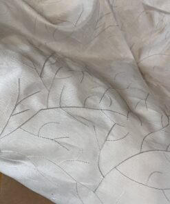 10 Meter Gardinenstoff  Meterware Creme mit Muster Wohnmobil Camper