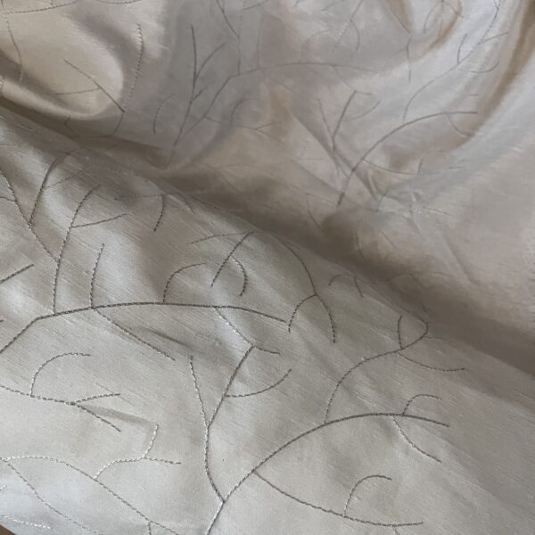 10 Meter Gardinenstoff  Meterware Creme mit Muster Wohnmobil Camper