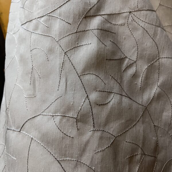 10 Meter Gardinenstoff  Meterware Creme mit Muster Wohnmobil Camper