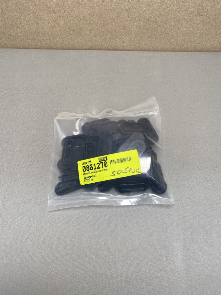 Abdeckkappe Topfverbinder schwarz-oval 50 Stück