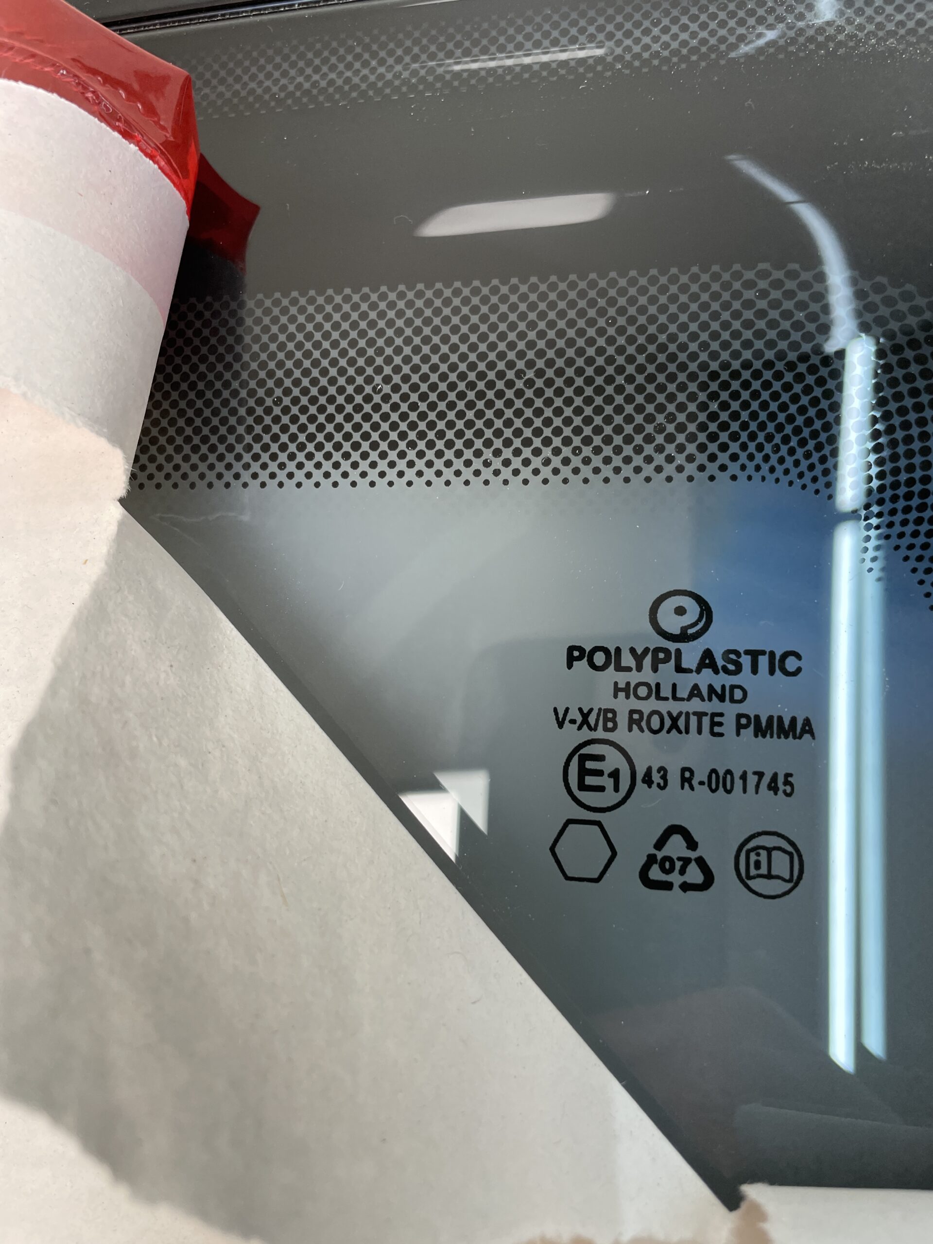 Ersatzscheibe, Polyplastic, Milchglas, 433 x 450 mm