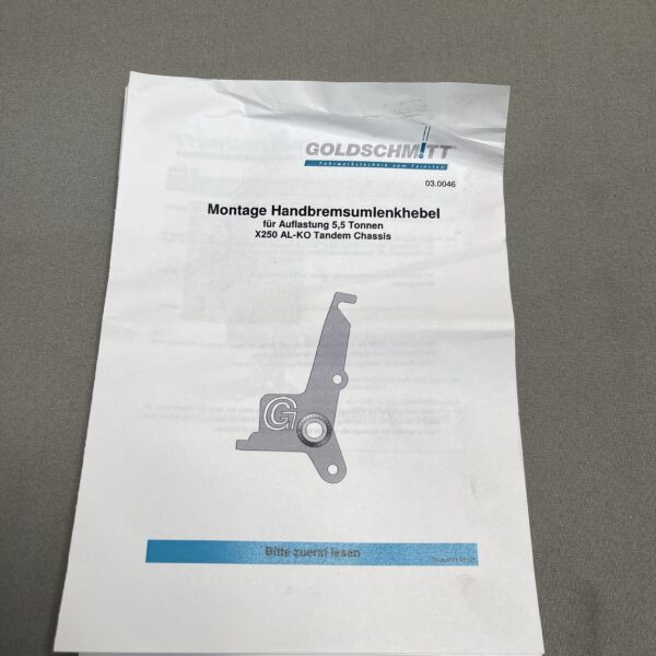 Goldschmitt Handbremsenlenkhebel für Auflastung 5,5 Tonnen, X250 AL-KO Tandem Chassis