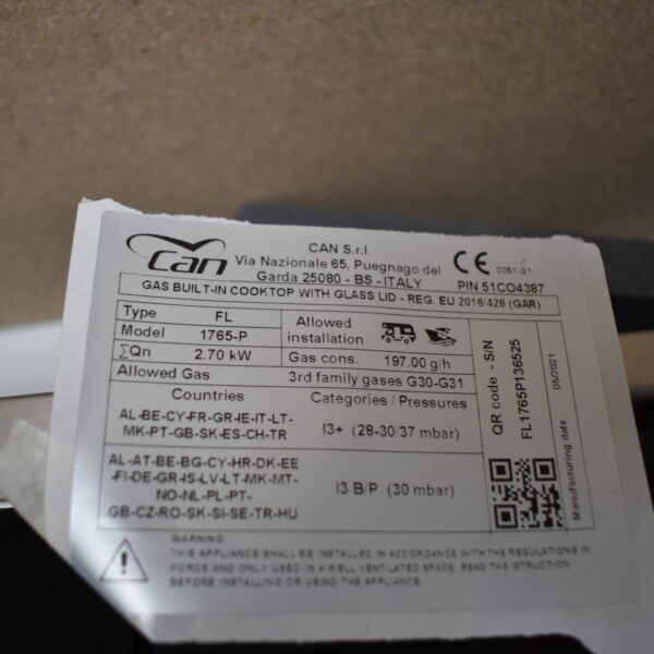 Can Gas Einbaukochfeld mit Spüle FL 1765-P