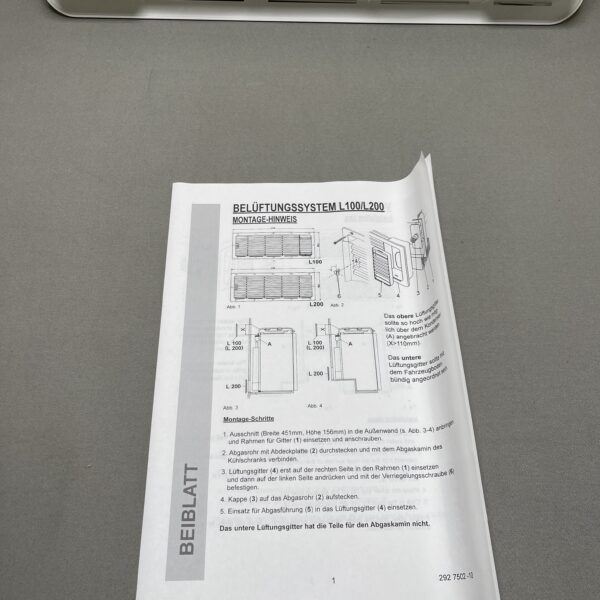 Dometic Entlüftungsset L100 Außenrahmen ohne Gegenteil weiß