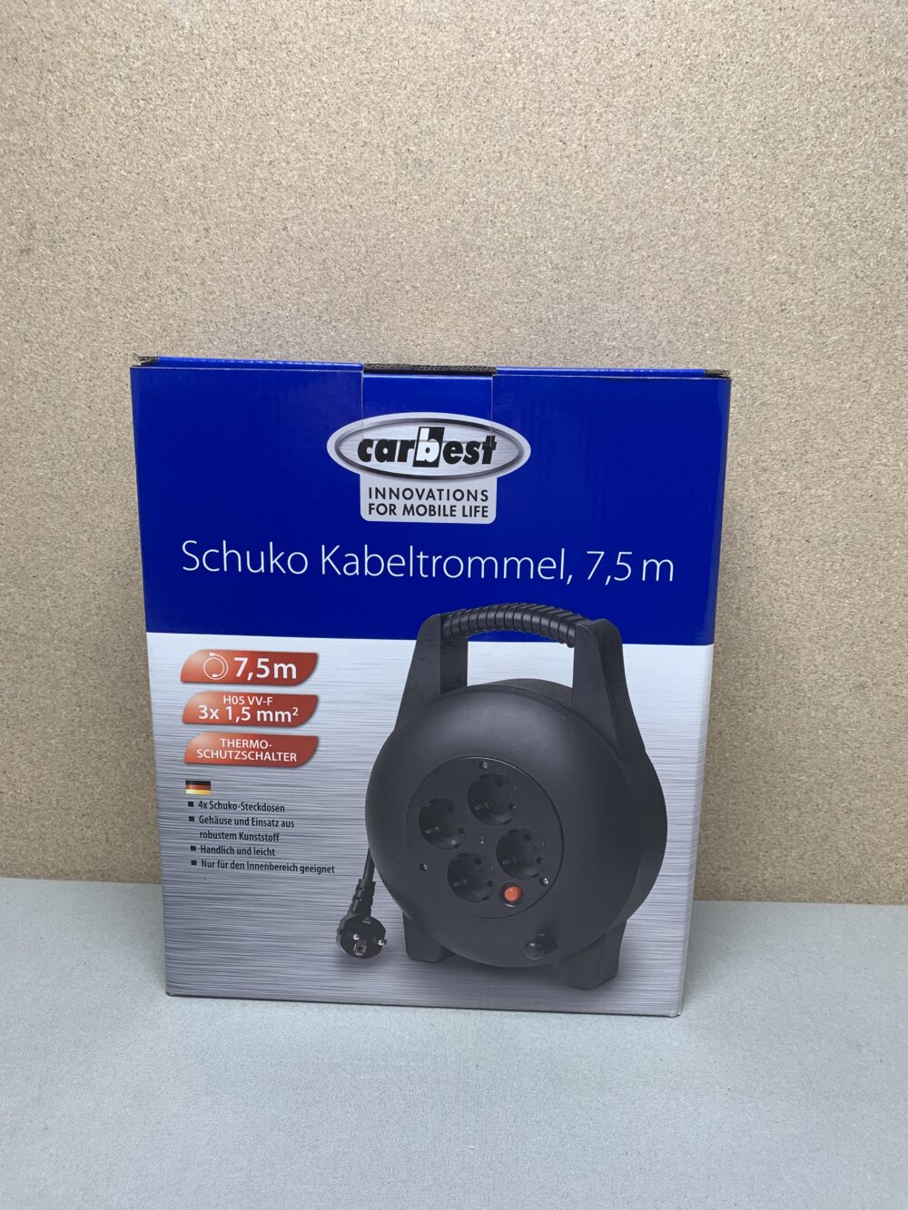 Carbest Kabeltrommel Schucko 7,5m