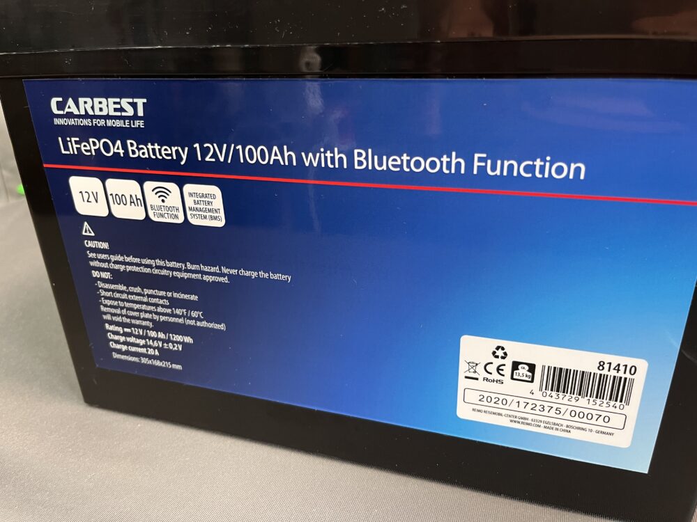 Carbest Batterie 12V/100Ah mit Bluetooth