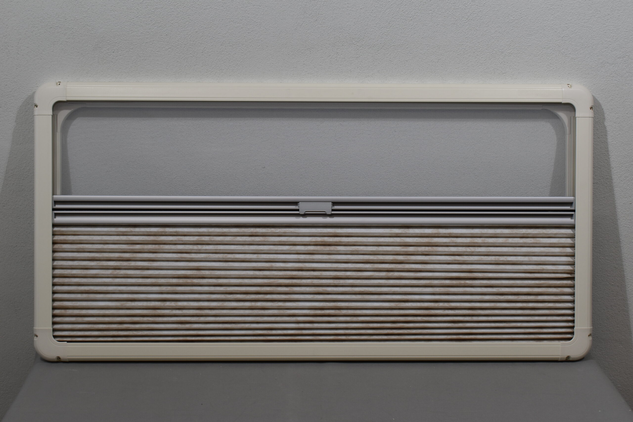 Kombi-Rollo / Komfort-Rollo  Verdunklung und Fliegenschutz für Fenster 1300x600mm Beige