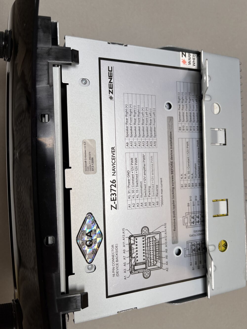Zenec Z-E3762 Naviceiver Fiat Ducato ohne Zubehör & SD Karte