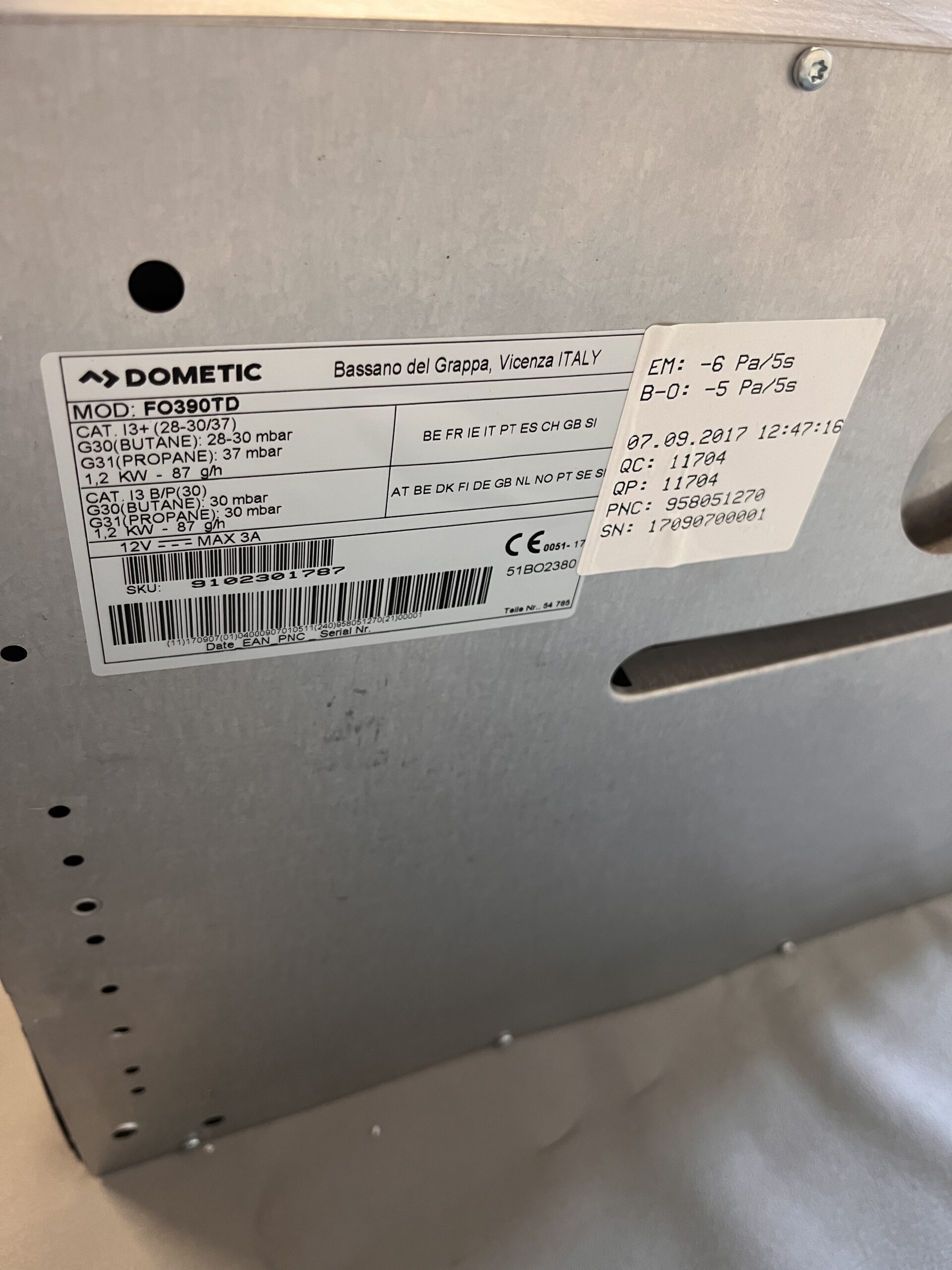 Dometic Backofen SMEV 30 Liter DIN R FO 390