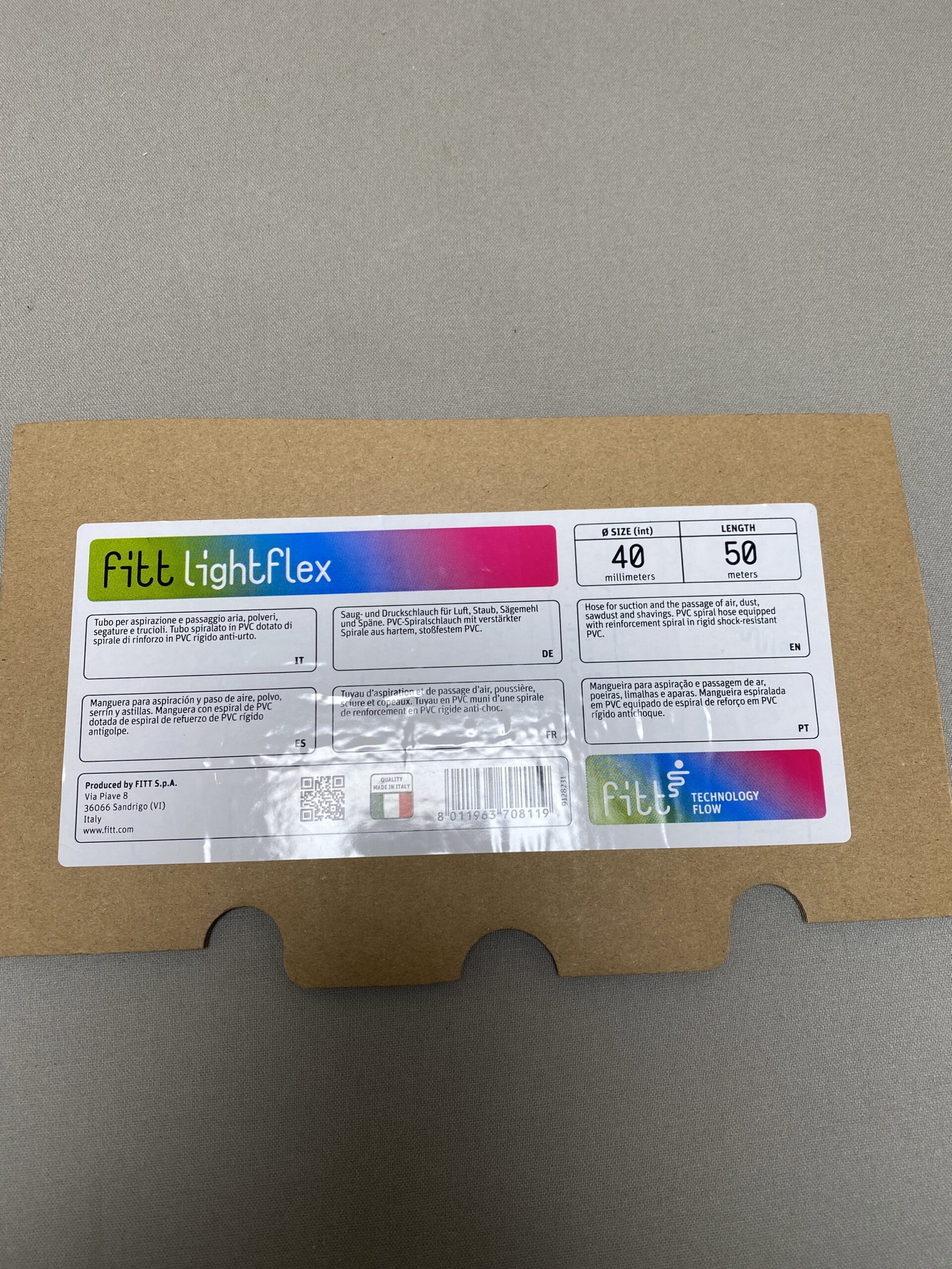 RX-PVC Schlauch mit Spirale grau Ø 40mm 25m Stück