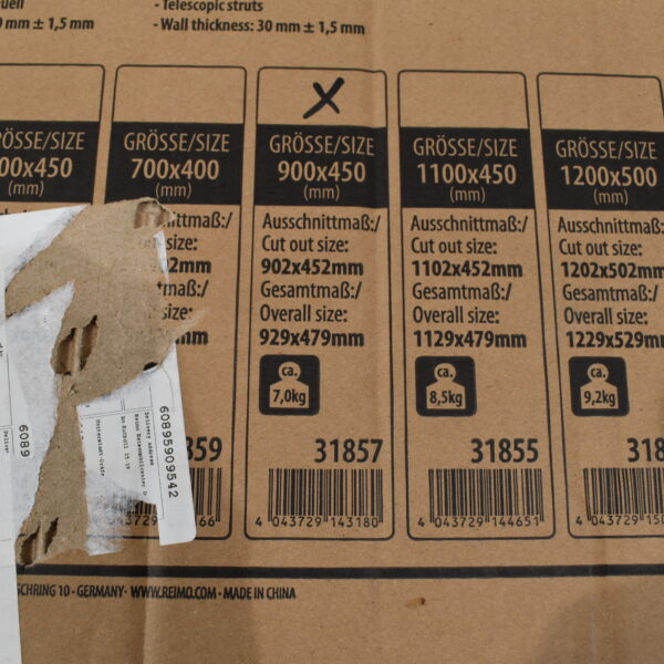 Carbest Ausstellfenster mit Verdunklungssystem und Insektenschutz 900x450 mm