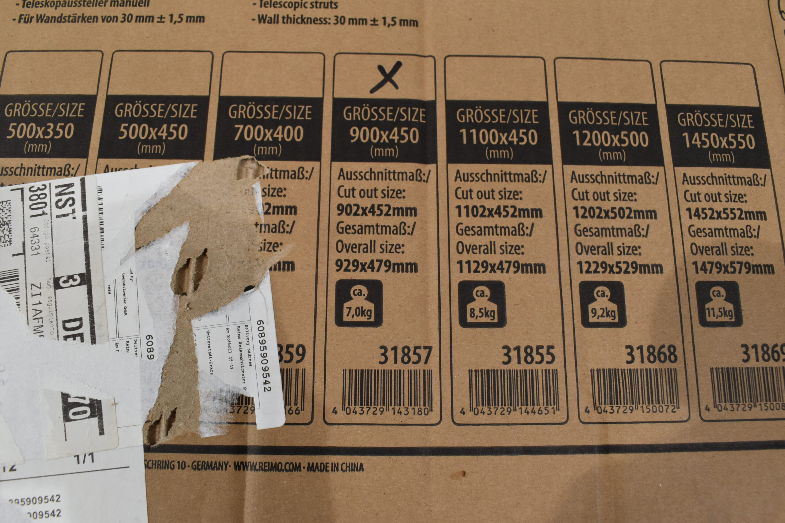 Carbest Ausstellfenster mit Verdunklungssystem und Insektenschutz 900x450 mm