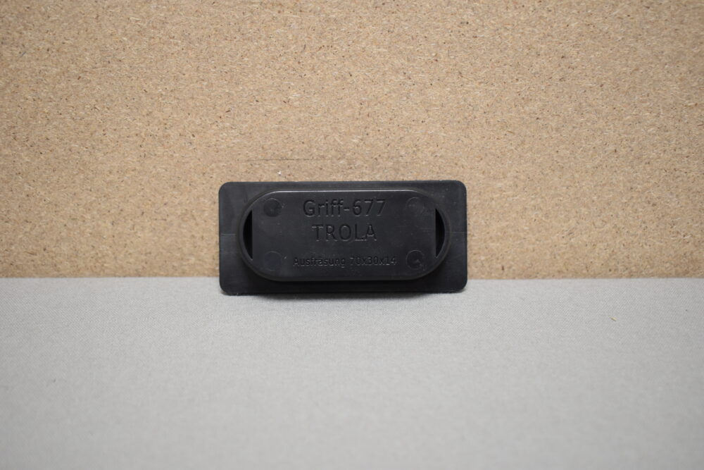 TROLA Muschelgriff 84x38x14mm silber/schwarz